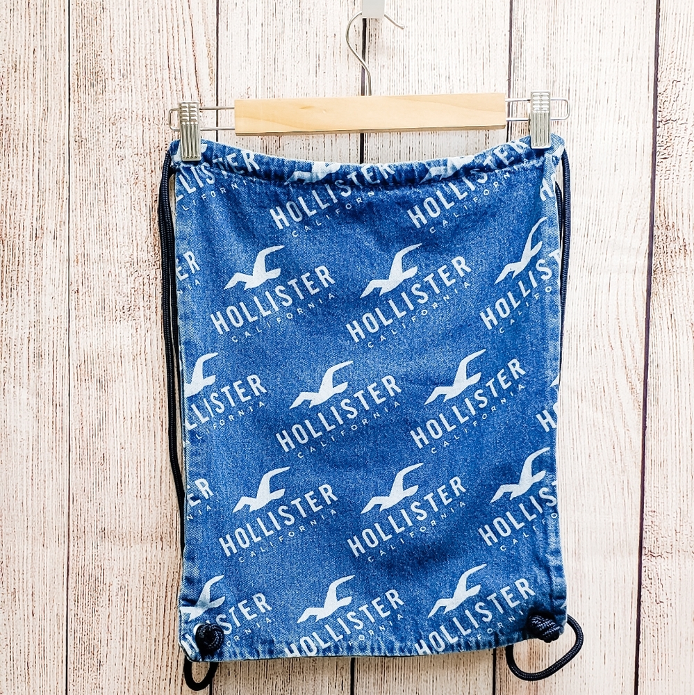 Denim Hollister Drawstring Bag Backpack